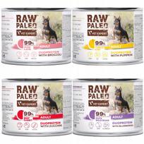 Šunų konservai RAW PALEO Duoprotein, įvairių skonių, be grūdų, 4 x 200 g