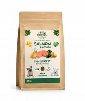 Šunų pašaras DOG CONTROL su lašiša ir bulvėmis, jaunų šunų, be žirnių, su skaidulomis, 1 kg
