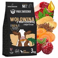 Sausas šunų maistas Paka Zwierzaka su jautiena ir morkomis, M, 3 kg