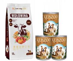 Šunų maistas Look4dog CARE jautiena ir KEBZOO ėriena, 3 x 400 g