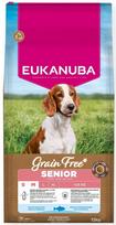 Sausas šunų ėdalas Eukanuba Senior Small & Medium, be grūdų, su žuvimi, 12 kg