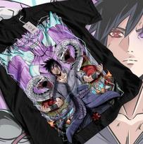 Sasuke Uchiha Manga Juostelė Naruto Anime Manga Unisex Marškinėliai T-Shirt Minkšti Marškinėliai Unisex Marškinėliai M gray