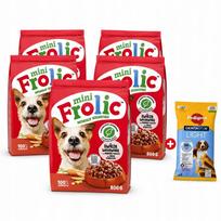 Sausas šunų maistas Frolic Mini XS/S su jautiena, 5 x 800 g + dovanų DENTASTIX