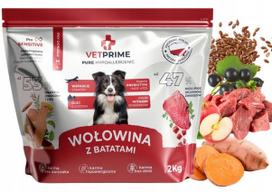 Šunų maistas VETPRIME PURE HYPOALLERGENIC su jautiena ir batatais, M/L, 2 kg