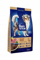 Sausas šunų maistas OptiVital su antiena, 2,4 kg