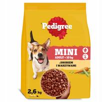 Sausas šunų pašaras Pedigree Mini Adult su paukštiena ir daržovėmis, 2,6 kg