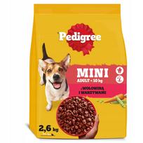 Šunų maistas Pedigree Adult Mini mažų veislių šunims su jautiena ir daržovėmis, 2,6 kg