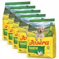 Šunų ėdalas JOSERA Junior YoungStar be grūdų, vidutinio dydžio veislėms, 5 x 900 g