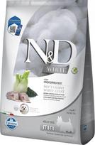Šunų pašaras FARMINA N&D White Dog Adult Mini, jūros ešerys, spirulina, pankolis, 5 kg