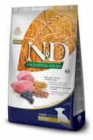 Šunų maistas N&D Ancestral Grain ėriukas, spelta, avižos ir mėlynės, mažoms veislėms, jaunoms, 2,5 kg