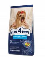 Šunų sausas maistas su lašiša CLUB 4 PAWS mažų veislių suaugusiems, 14 kg