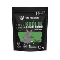 Sausas šunų maistas Paka Zwierzaka triušiena ir laukinės žolelės, jaunoms šuniukams, 1,5 kg