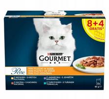 Šlapias kačių maistas Purina Gourmet Pearls, mišrūs mini filė padaže, 12 x 85 g