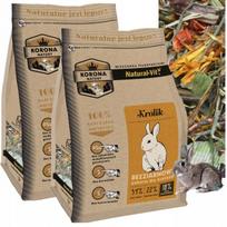 Triušių pašaras Korona Natury Natural-Vit be žolės ir grūdų, 2 x 1,6 kg