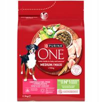 Sausas šunų pašaras PURINA ONE Sterilised Medium/Maxi, kalakutiena ir ryžiai, 2,5 kg