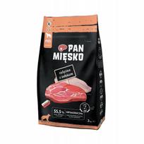 Sausas šunų pašaras Pan Mięsko su veršiena ir kalakutiena, suaugusiems, traškučiai XL, 3 kg