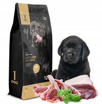 Sausas ėdalas šuniukams, ėriena ir antis, didelių veislių, monoproteinas, 12 kg