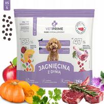 Hipoalerginis ėdalas šunims VETPRIME su ėriena ir moliūgu, mažų veislių, 2 kg