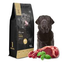 Sausas šunų pašaras su arkliena, vienbaltymis, vidutinėms ir didelėms veislėms, 12 kg, 1DOG