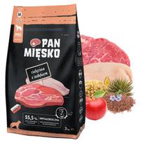 Sausas šunų maistas PAN MIĘSKO jautiena ir kalakutiena, CRISP M, 3 kg