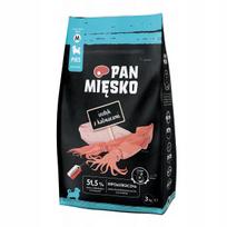 Sausas šunų maistas šuniukams Pan Mięsko, kalakutiena su kalmarais, traškučiai M, 3 kg