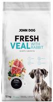 Sausas ėdalas šunims JUNIOR FRESH su veršiena ir triušiena, John Dog, 12 kg