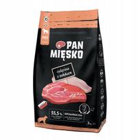 Šunų sausas pašaras PAN MIĘSKO, veršiena ir kalakutienos traškučiai, XS, 3 kg