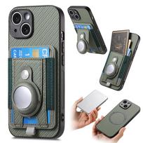 Dėklas iPhone 16 15 14 Plus 13 Mini 12 11 Pro Max Magsafe Dėklas Telefonui Su AirTag Apsauga Kortelių Laikiklis Piniginė Magnetinis Adsorbcijos For iPhone 15 gray