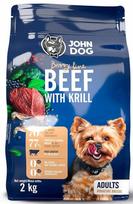 Sausas šunų maistas BERRY LINE jautiena su kriliais, mini veislėms, John Dog, 2 kg