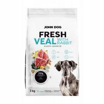 Sausas šunų maistas John Dog Fresh Happy Growth jauniems šunims, veršiena ir triušiena, 3 kg