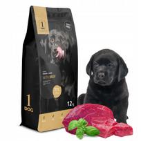 Sausas šunų maistas jauniems šuniukams su jautiena 12 kg 1DOG