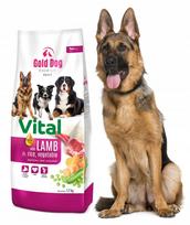 Sausas šunų ėdalas Gold Dog Vital, 12 kg, su ėriena, ryžiais ir daržovėmis