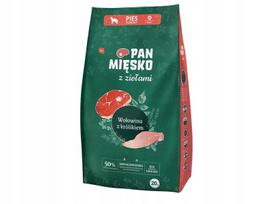 Šunų maistas PAN MIĘSKO su jautiena, triušiena ir žolelėmis, 20 kg
