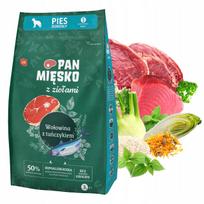 Sausas šunų maistas Pan Mięsko su žolelėmis, jautiena ir tunu, S, 3 kg
