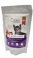 Sausas kačių maistas Cats&Drops su vištiena ir lašiša, 400 g