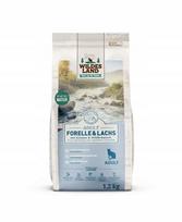 Katėms skirtas pašaras Wildes Land, su upėtakiu ir lašiša, 1,2 kg