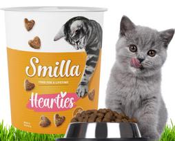 Katėms skanėstai Smilla Hearties su taurinu, 2 x 125 g