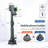 Truck Extended Mobile Phone Holder with Suction Cup for Windshield, Dashboard,and Center Console-Large Articulated Phone Mount pilka spalva