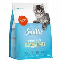 Sausas pašaras sterilizuotoms katėms Smilla Young su paukštiena, 1 kg