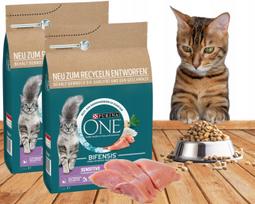 Katės maistas PURINA ONE Sensitive su kalakutiena, suaugusioms, 2 x 1,4 kg