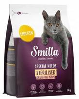 Katėms skirtas pašaras Smilla Adult Sterilised be grūdų, vištiena, 1 kg