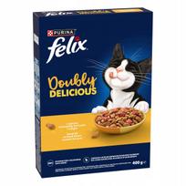 Kačių maistas FELIX Doubly Delicious su vištiena, kalakutiena ir burokėliais, 400 g