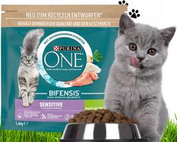 Sausas kačių maistas PURINA ONE Sensitive, 1,4 kg