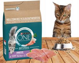Sausas pašaras katėms Purina One Sensitive su kalakutiena, 1,4 kg