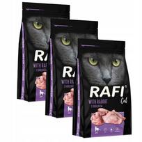 Sausas kačių maistas Rafi Cat su triušiena, 3 x 1,5 kg
