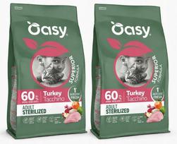 Sterilizuotų kačių pašaras Oasy SUPERIOR su kalakutiena, 2 x 1,5 kg