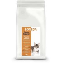 Kačių kačiukų pašaras be grūdų su vištiena ir lašiša BONEGA, 2 kg
