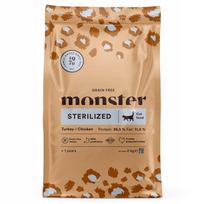 Sausas pašaras sterilizuotoms katėms Monster Cat, be grūdų, kalakutiena ir vištiena, 2 kg