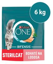 Sausas kačių maistas Purina ONE Bifensis Sterilized su lašiša, 8 x 750 g