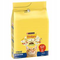 Sausas pašaras sterilizuotoms katėms PURINA FRISKIES, jautiena ir vištiena, 3 kg